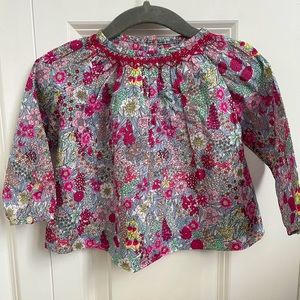 Jacadi Liberty Print smocked Blouse, 12 Months